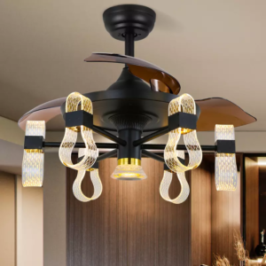 Retractable fan With lights