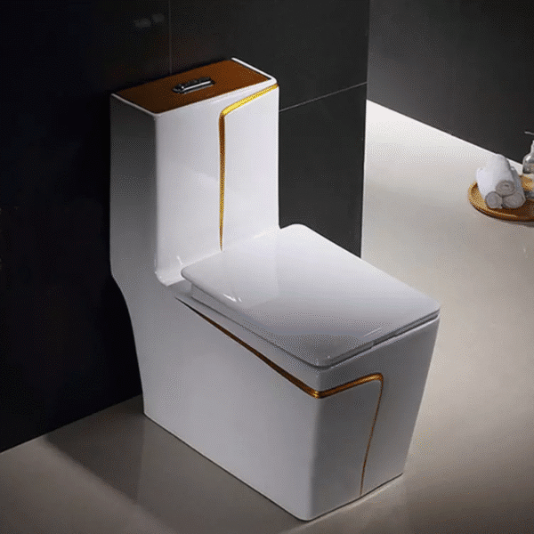 Siphonic Water Closet (White with Gold Line)